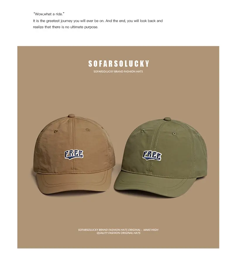 Black Men's Thin Brim Cap with "FREE" Logo — feature 3