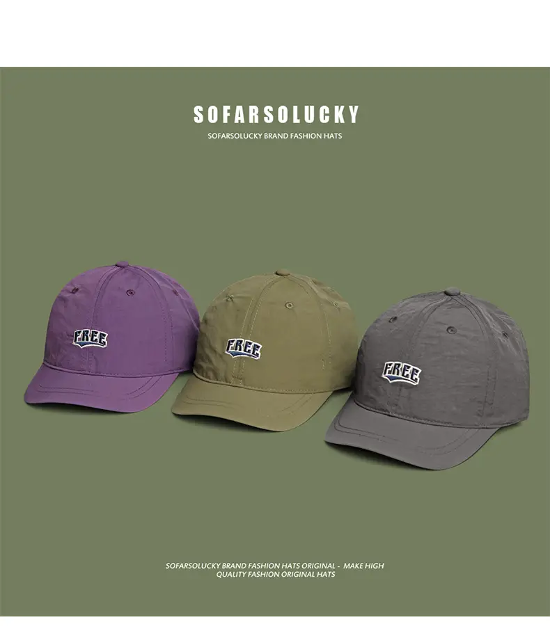 Black Men's Thin Brim Cap with "FREE" Logo — feature 5
