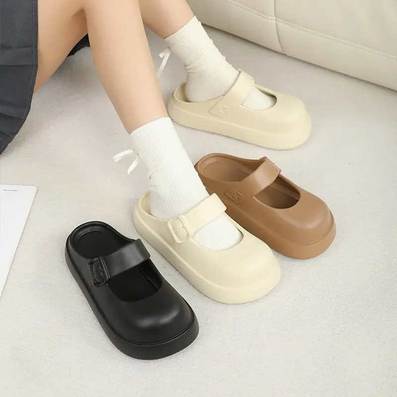 Mary Jane Cave Shoes Women's Outer Wear Summer 2025 New Nurs Shoes Non-slip Thick Bottom Beach Sandals for Women - Image 3