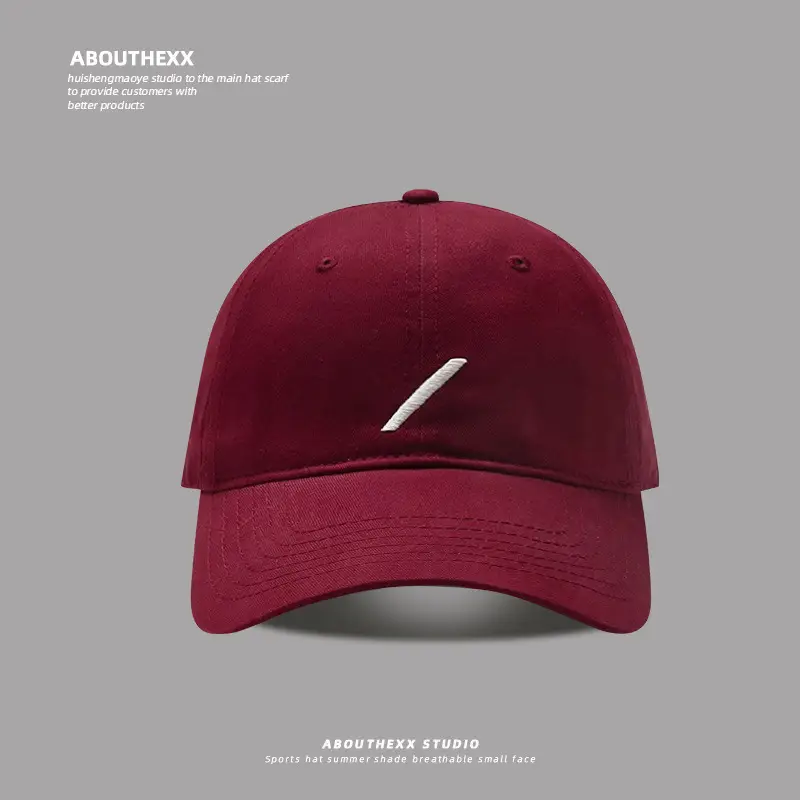 About The Heavens Maroon Baseball Cap with Blue Embroidery - Image 3