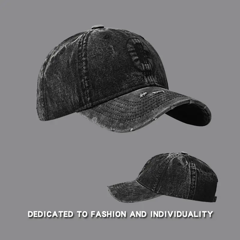 C-Backed Vintage Denim Cap Black Washed — feature 12