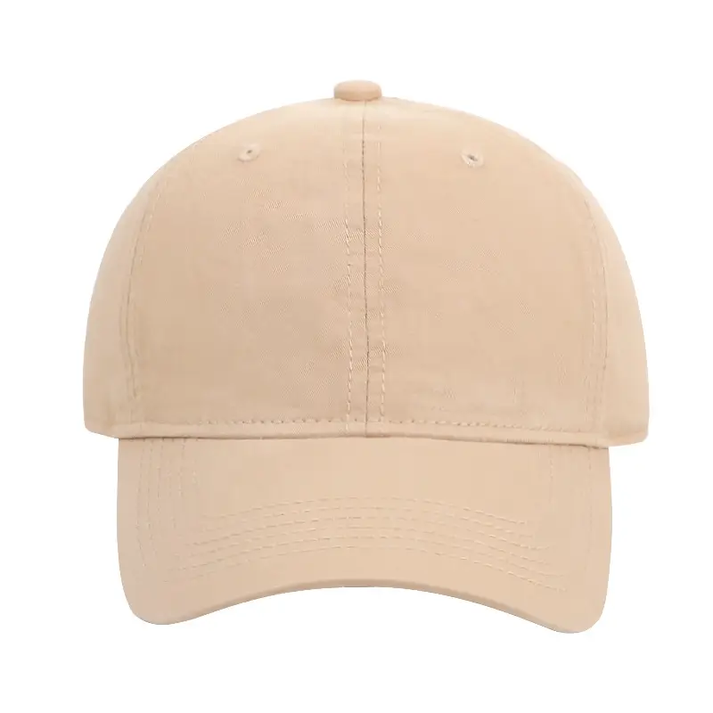 Women's Khaki Baseball Cap Washed Solid Soft Top Cap