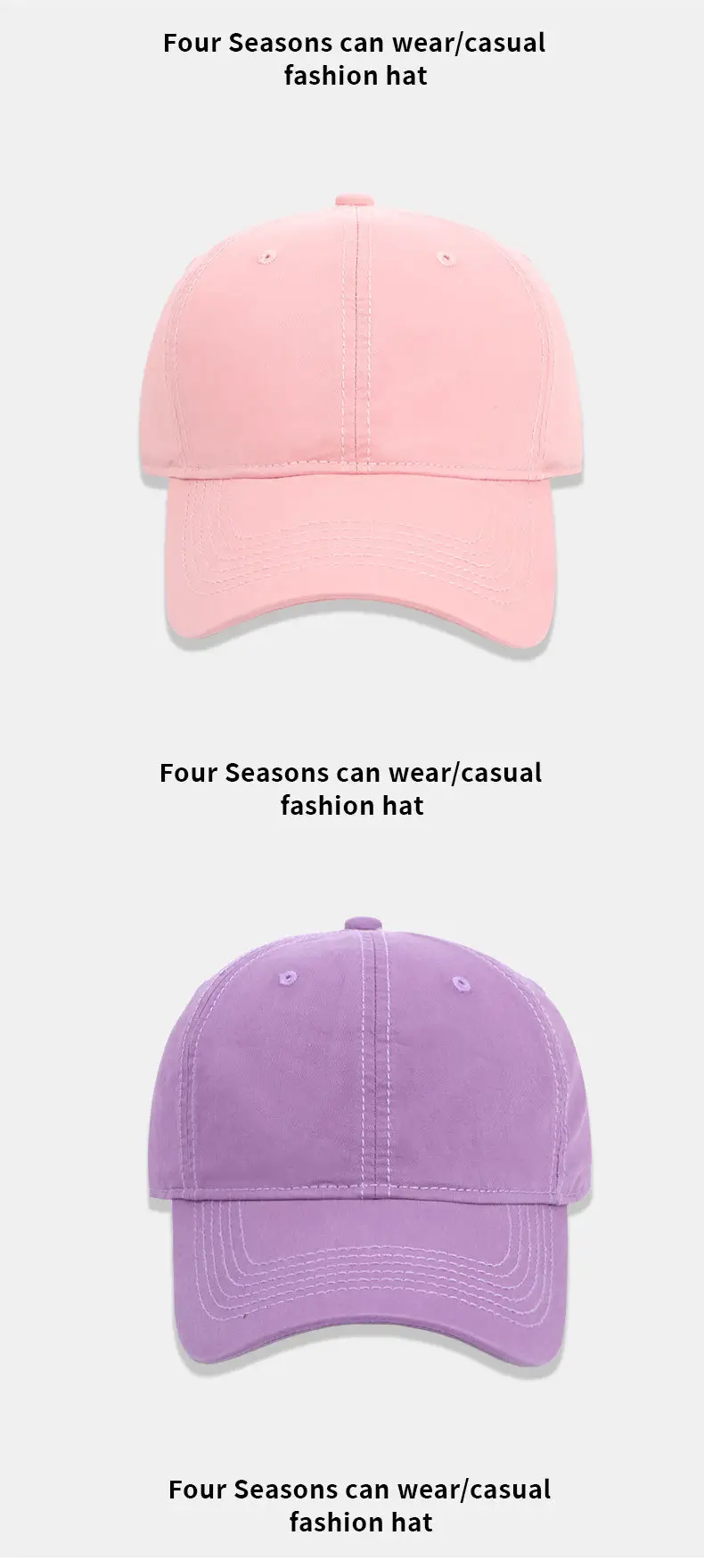 Women's Khaki Baseball Cap Washed Solid Soft Top Cap — feature 14
