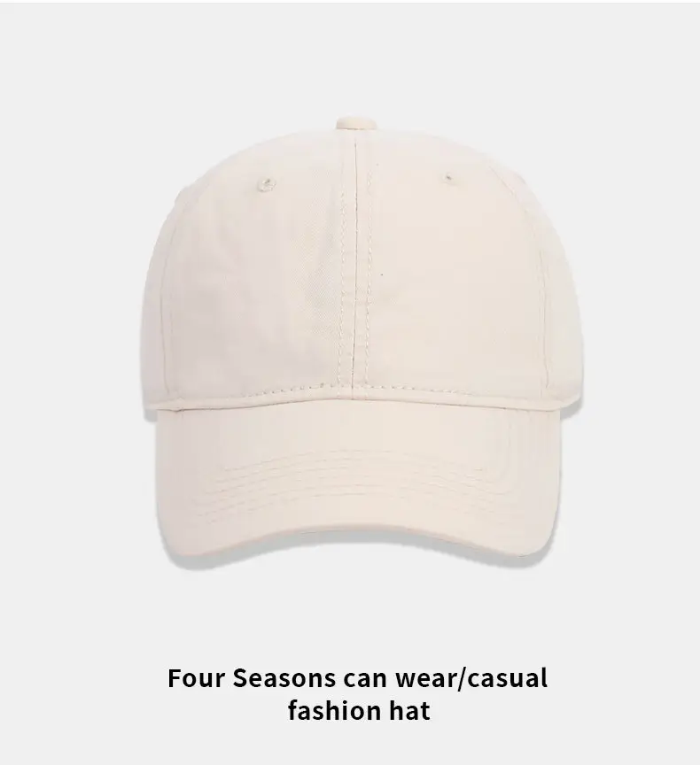 Women's Khaki Baseball Cap Washed Solid Soft Top Cap — feature 15
