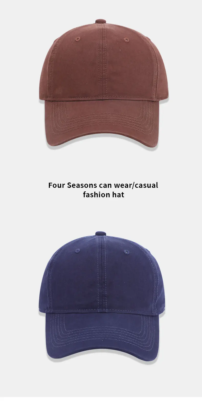 Women's Khaki Baseball Cap Washed Solid Soft Top Cap — feature 16