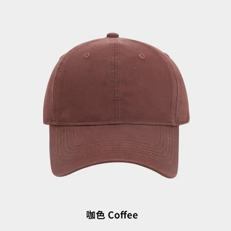 Women's Khaki Baseball Cap Washed Solid Soft Top Cap