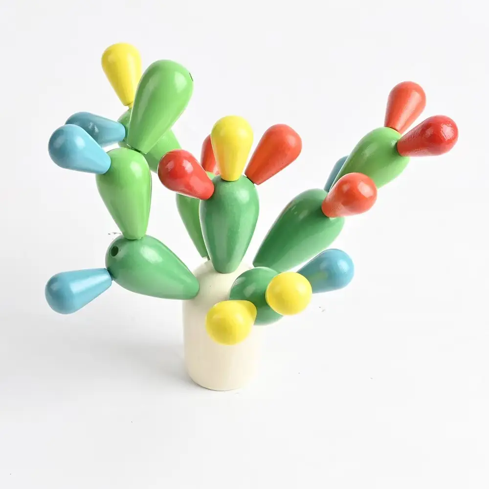 Wooden Cactus Building Blocks for Toddlers 1-3 Years - Image 4