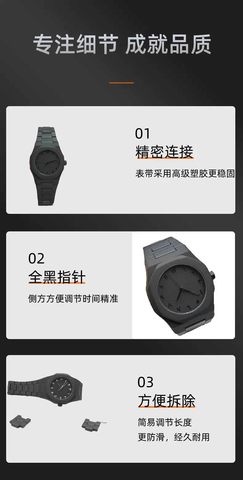 Men's Black Octagonal Quartz Watch with Pointer — feature 11