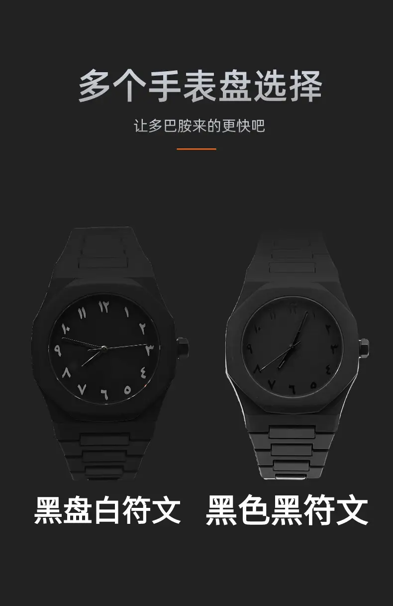 Men's Black Octagonal Quartz Watch with Pointer — feature 8