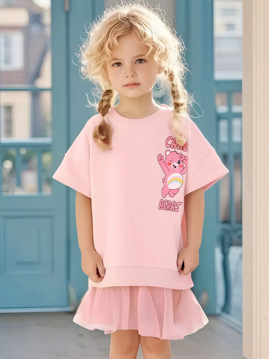 White Cartoon Heart T-Shirt for Girls Summer Wear - Image 6