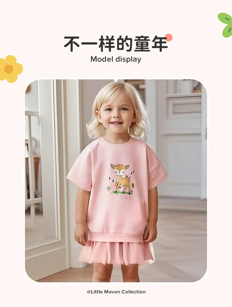 White Cartoon Heart T-Shirt for Girls Summer Wear — feature 31