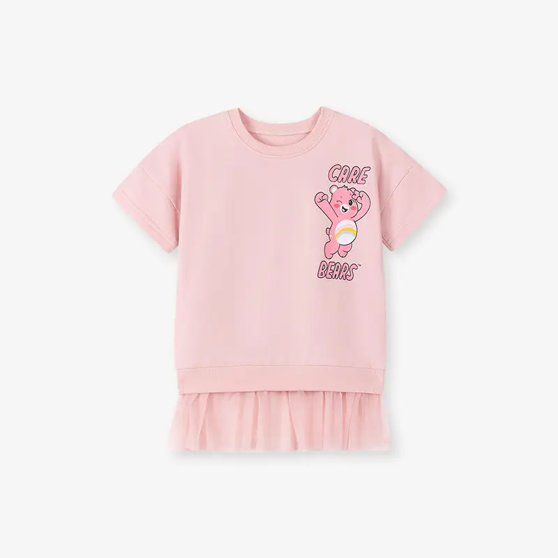 White Cartoon Heart T-Shirt for Girls Summer Wear - Image 2