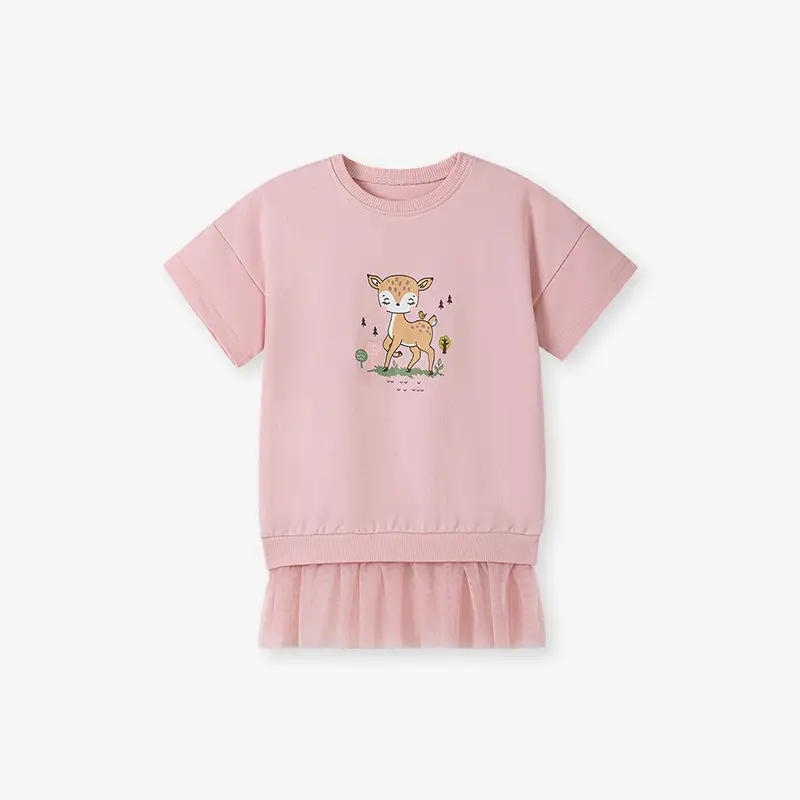 White Cartoon Heart T-Shirt for Girls Summer Wear - Image 3