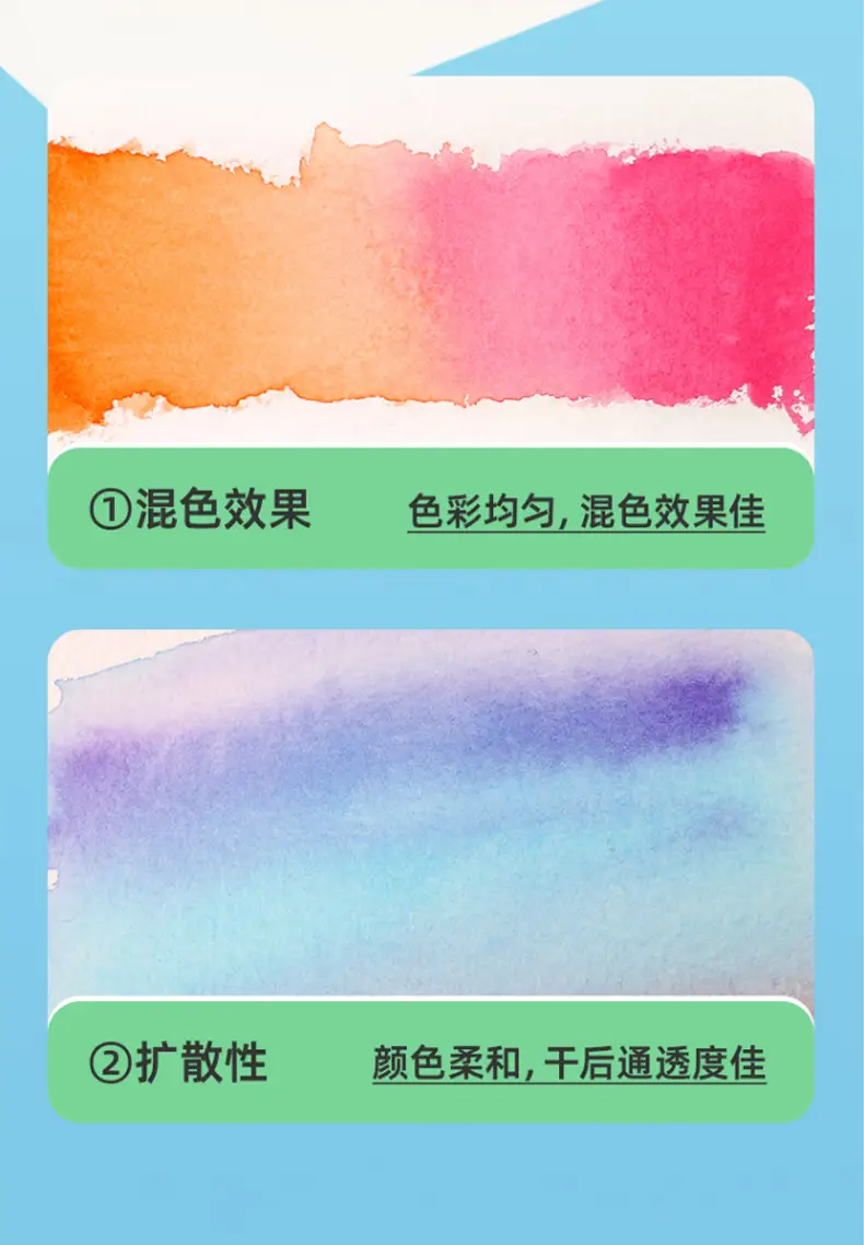 Morning Light 24-Color Solid Watercolor Set Portable Washable Watercolor Beginner Painting Art Paint Apl976M2 — feature 4