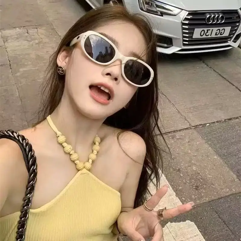 Women's Anti-UV Oval Sunglasses Black - Image 10