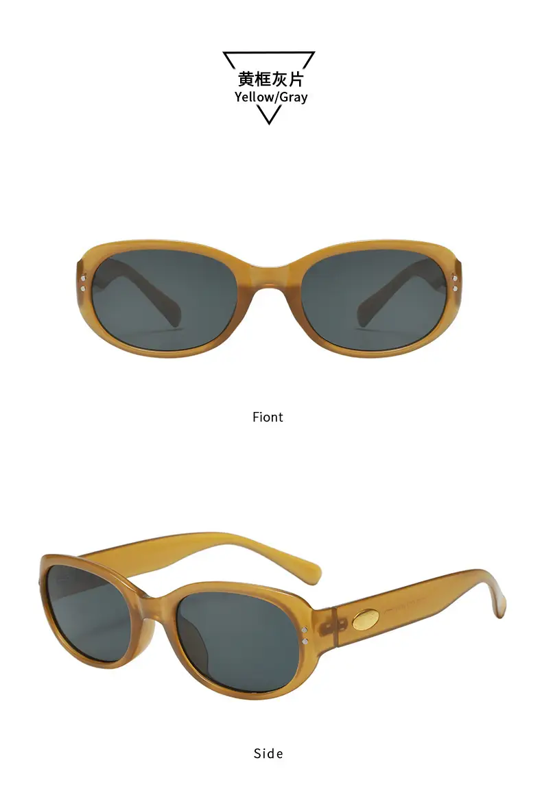 Women's Anti-UV Oval Sunglasses Black β feature 16