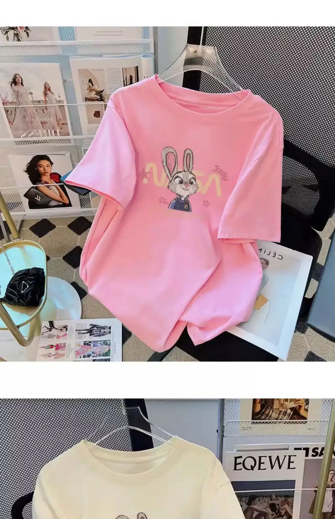 Pure Cotton White Short-sleeved T-shirt Women's 2025 Summer New European plus size Top Loose Slimming T-shirt Ins — feature 10