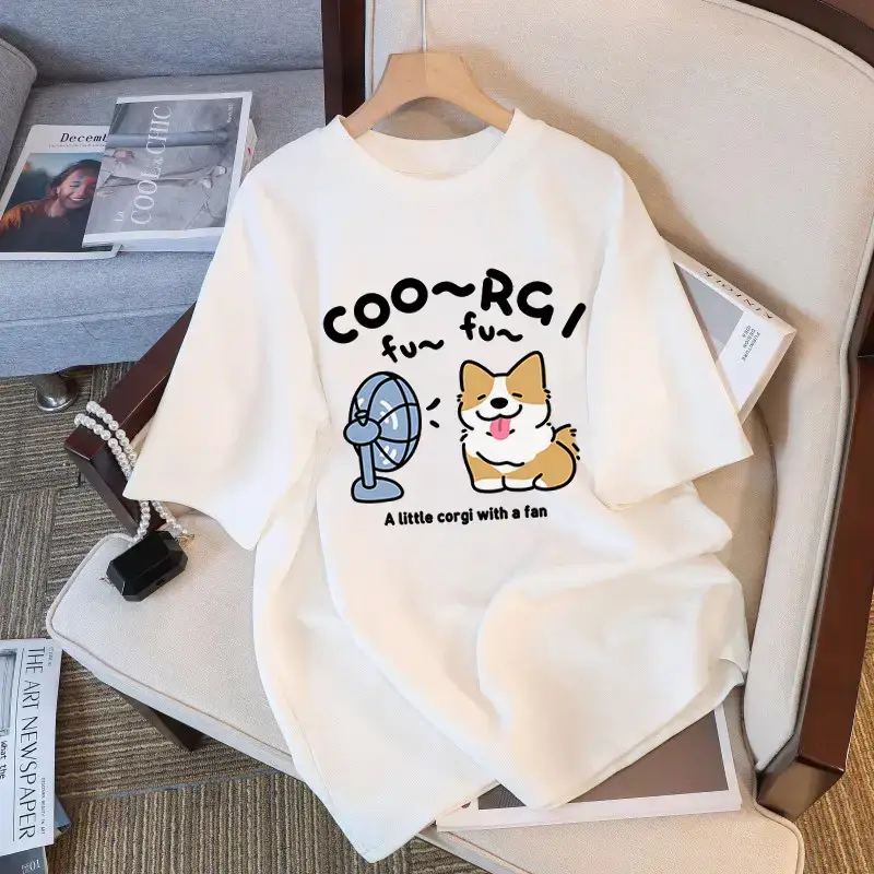 Pure Cotton White Short-sleeved T-shirt Women's 2025 Summer New European plus size Top Loose Slimming T-shirt Ins