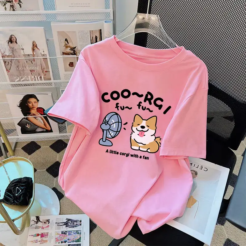 Pure Cotton White Short-sleeved T-shirt Women's 2025 Summer New European plus size Top Loose Slimming T-shirt Ins