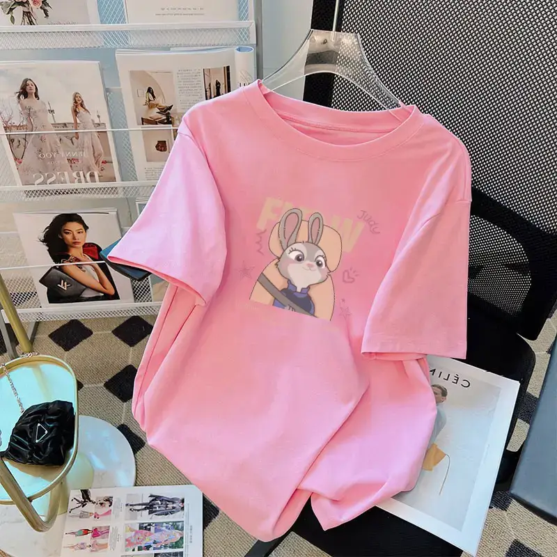 Pure Cotton White Short-sleeved T-shirt Women's 2025 Summer New European plus size Top Loose Slimming T-shirt Ins