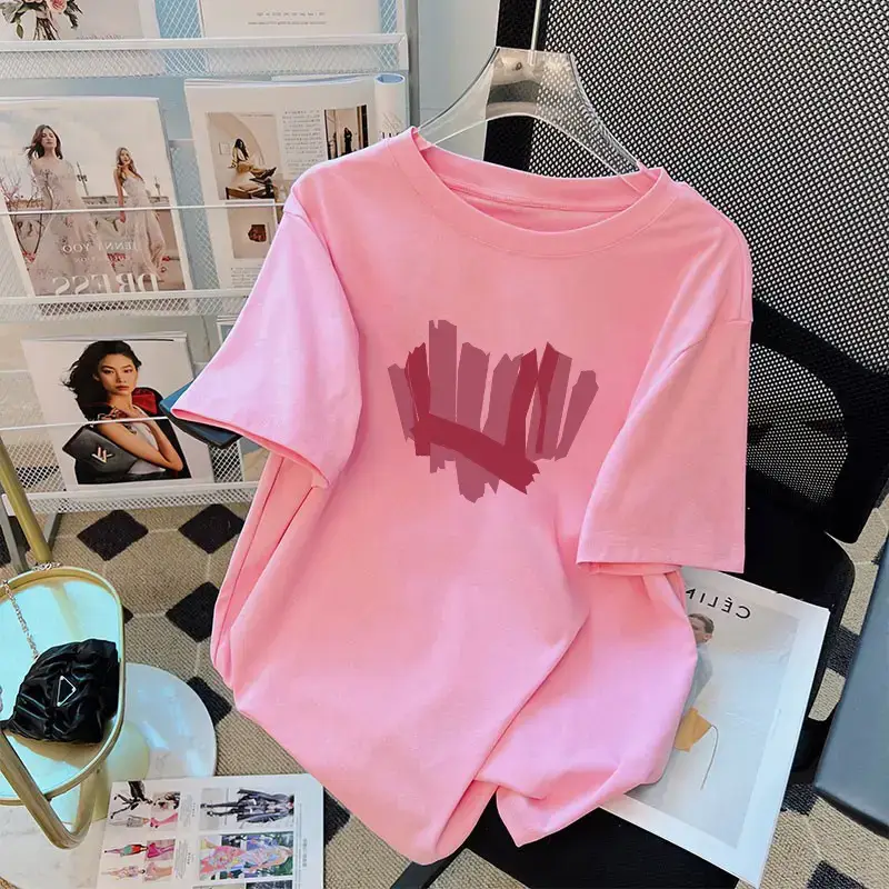 Pure Cotton White Short-sleeved T-shirt Women's 2025 Summer New European plus size Top Loose Slimming T-shirt Ins