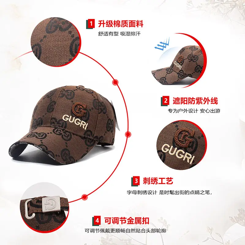 Men's Grey Gucci Logo Baseball Cap - Image 8