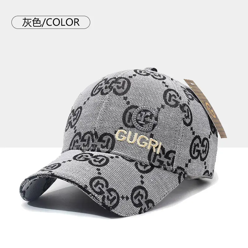 Men's Grey Gucci Logo Baseball Cap - Image 5