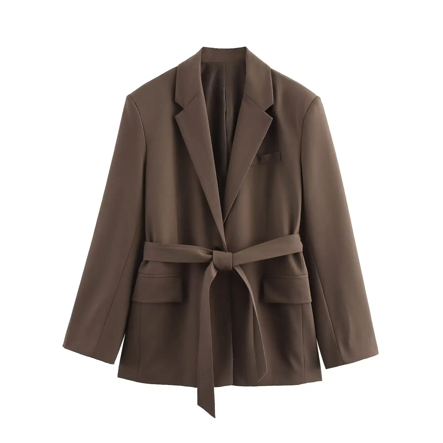 Brown Belted Suit Jacket for Women 2025 Spring New Style - Image 5
