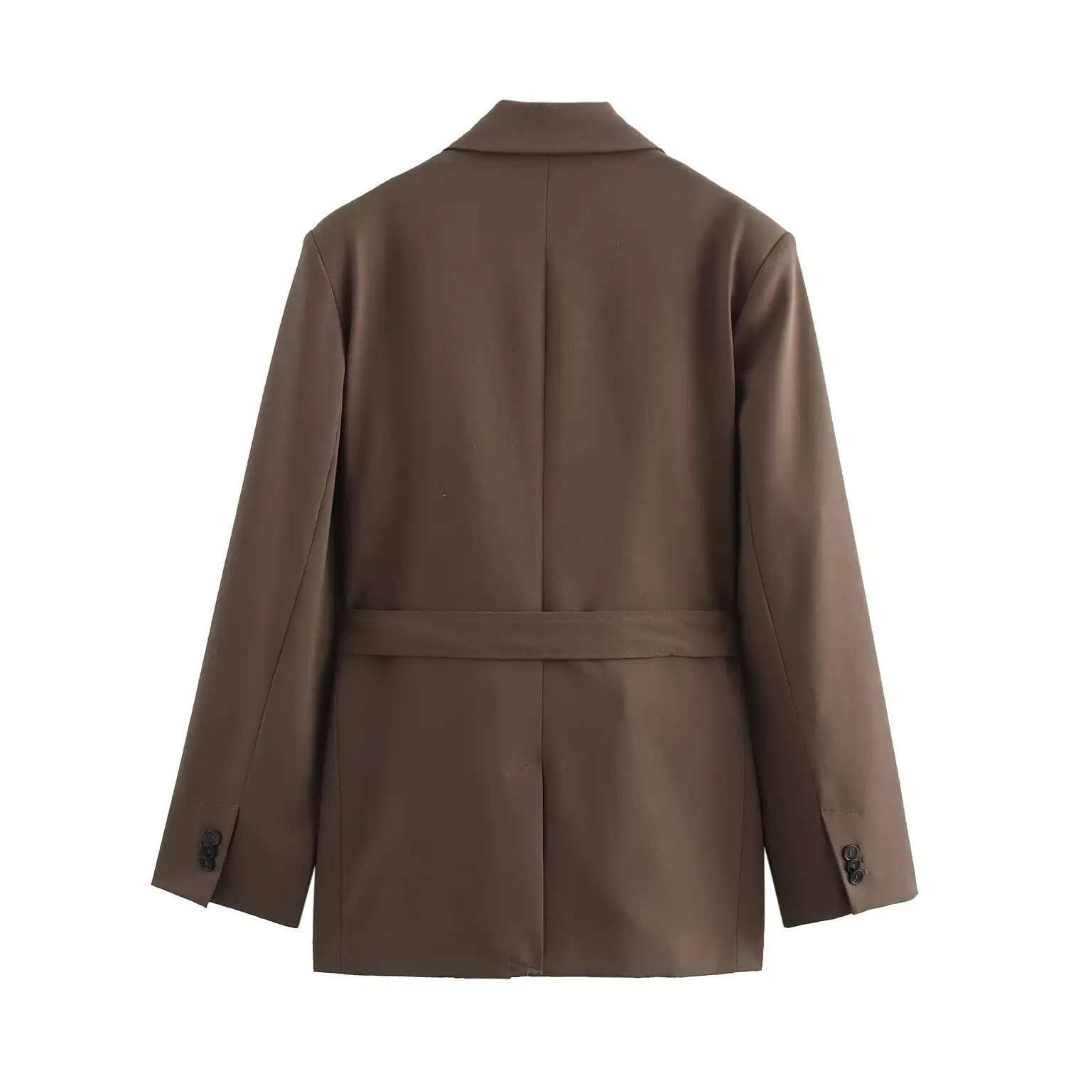Brown Belted Suit Jacket for Women 2025 Spring New Style — feature 17