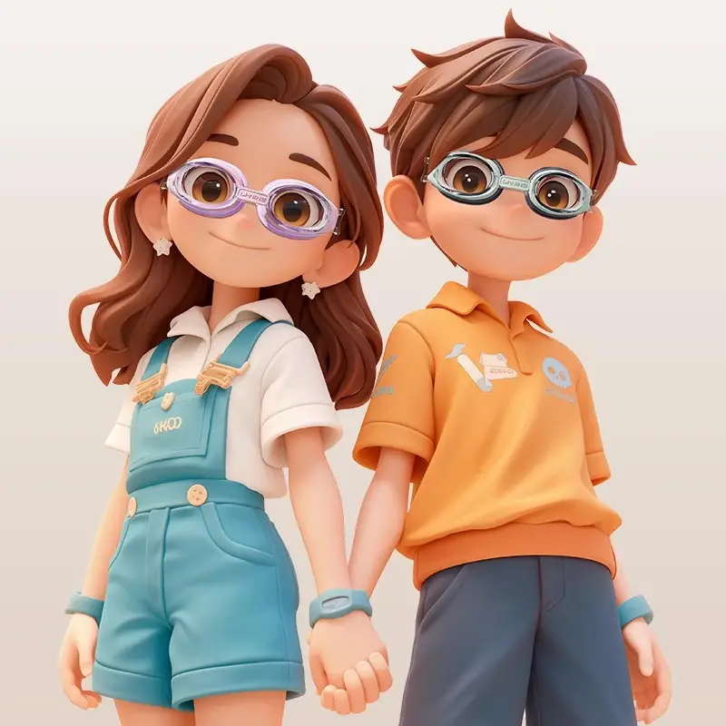 Li Ning Children's Swimming Goggles Boys and Girls Swimming Goggles Waterproof Anti-fog HD Swimming Cap Set Equipment Eye Protection Playing Water Fight