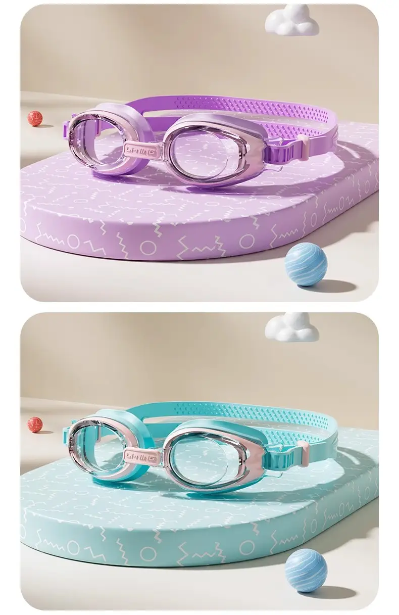 Li Ning Children's Swimming Goggles Boys and Girls Swimming Goggles Waterproof Anti-fog HD Swimming Cap Set Equipment Eye Protection Playing Water Fight — feature 12