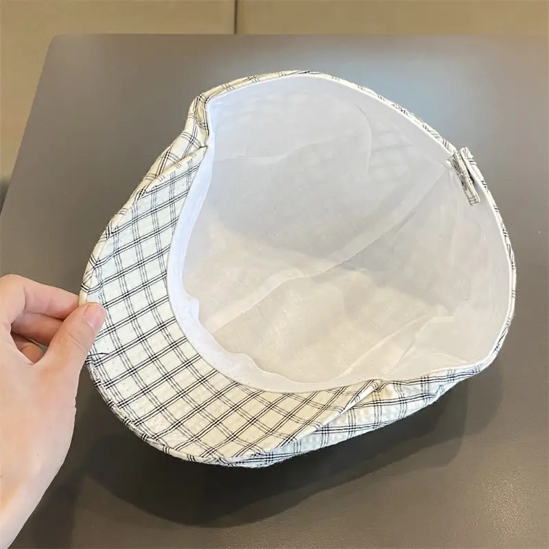 Blue Plaid Duck Tine Anti-Wearing Hat for Women - Image 7