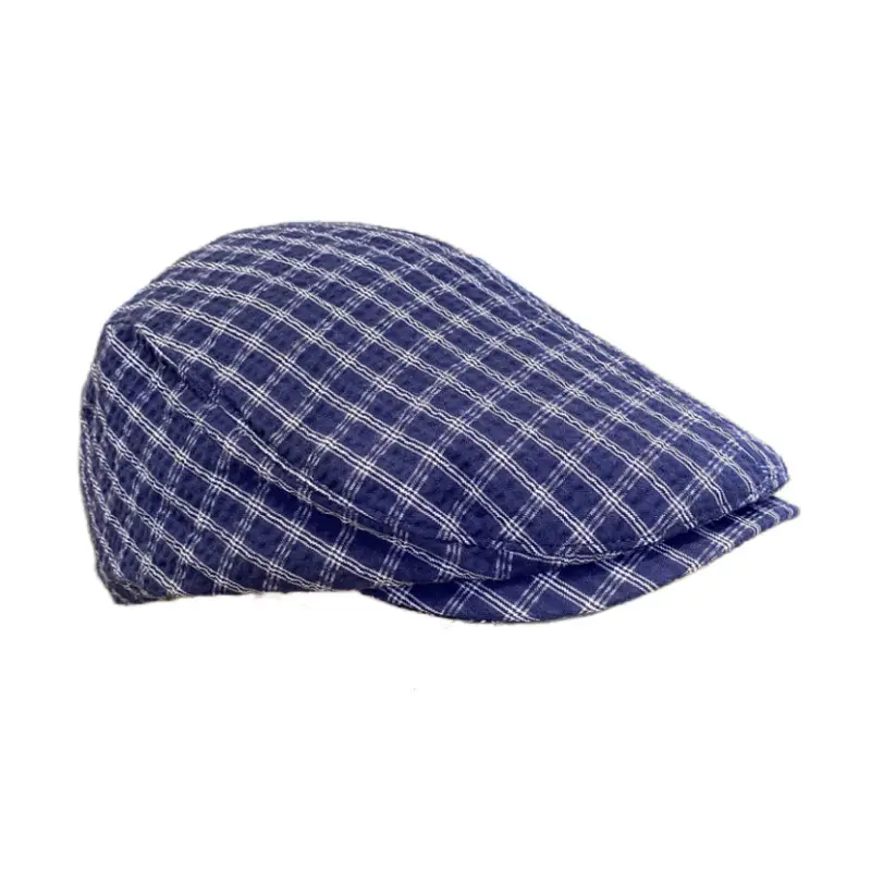 Blue Plaid Duck Tine Anti-Wearing Hat for Women - Image 8