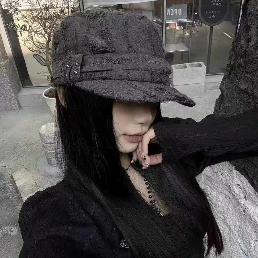 Vintage Distressed Gray Baseball Cap for Women - Image 3
