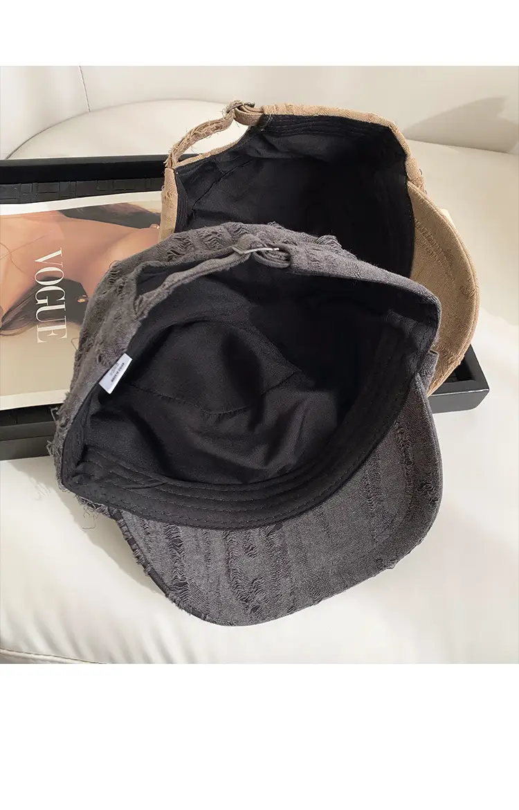 Vintage Distressed Gray Baseball Cap for Women — feature 11
