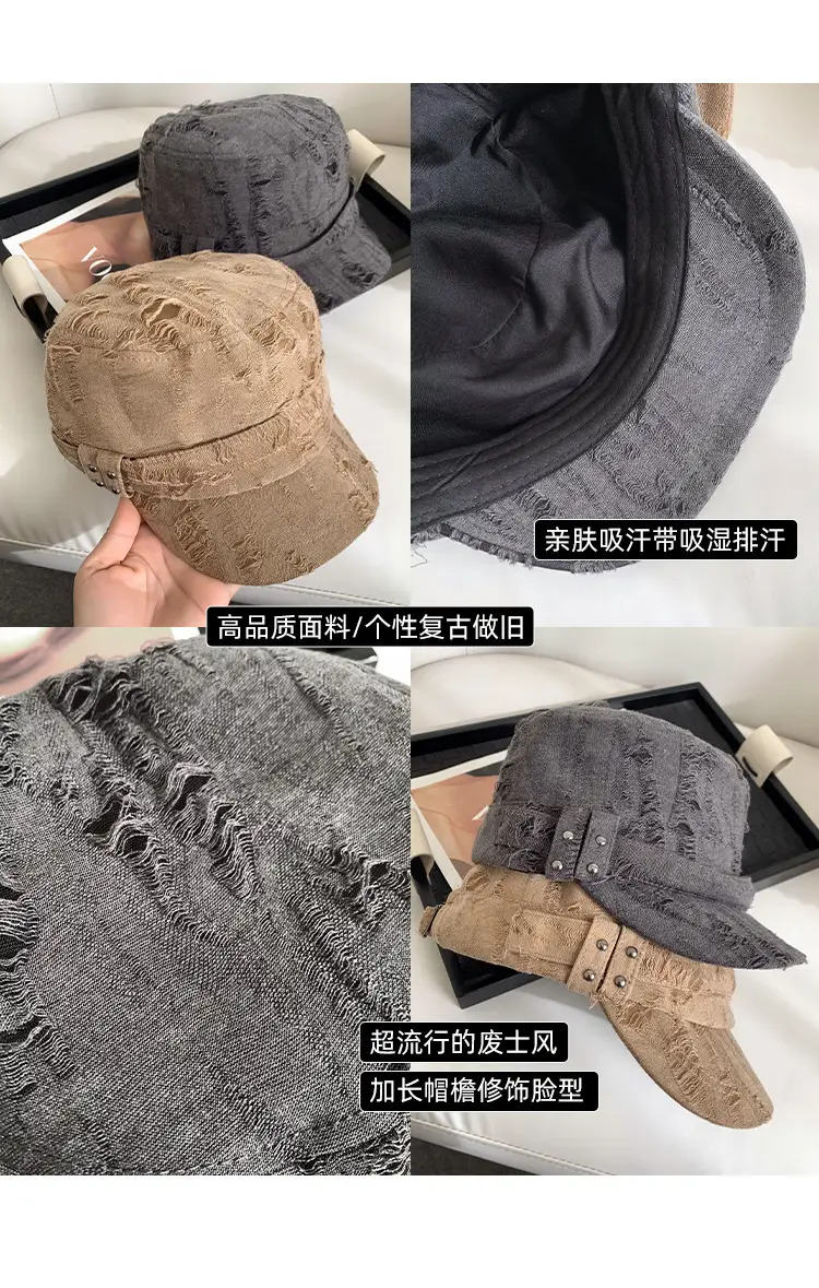 Vintage Distressed Gray Baseball Cap for Women — feature 3