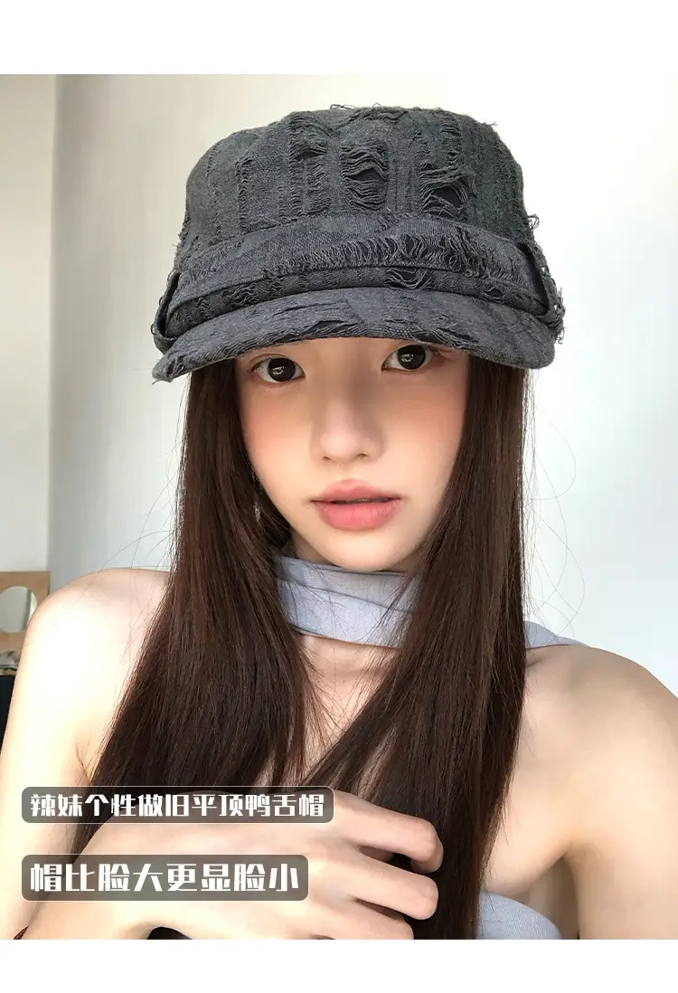 Vintage Distressed Gray Baseball Cap for Women — feature 5