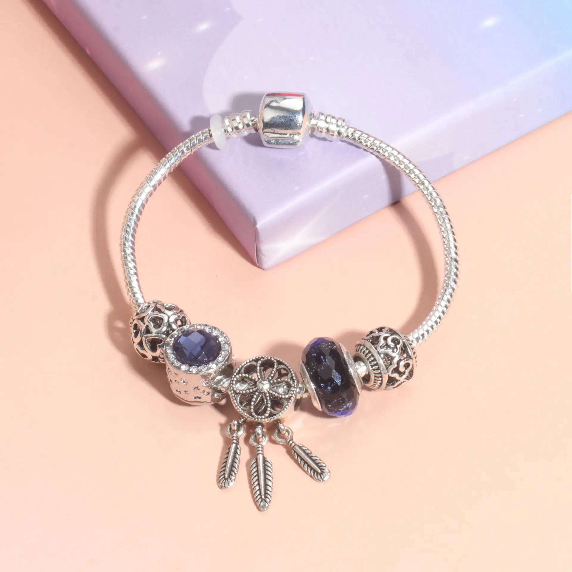 Dark Blue Cat's Eye Beaded Bracelet for Women β feature 5