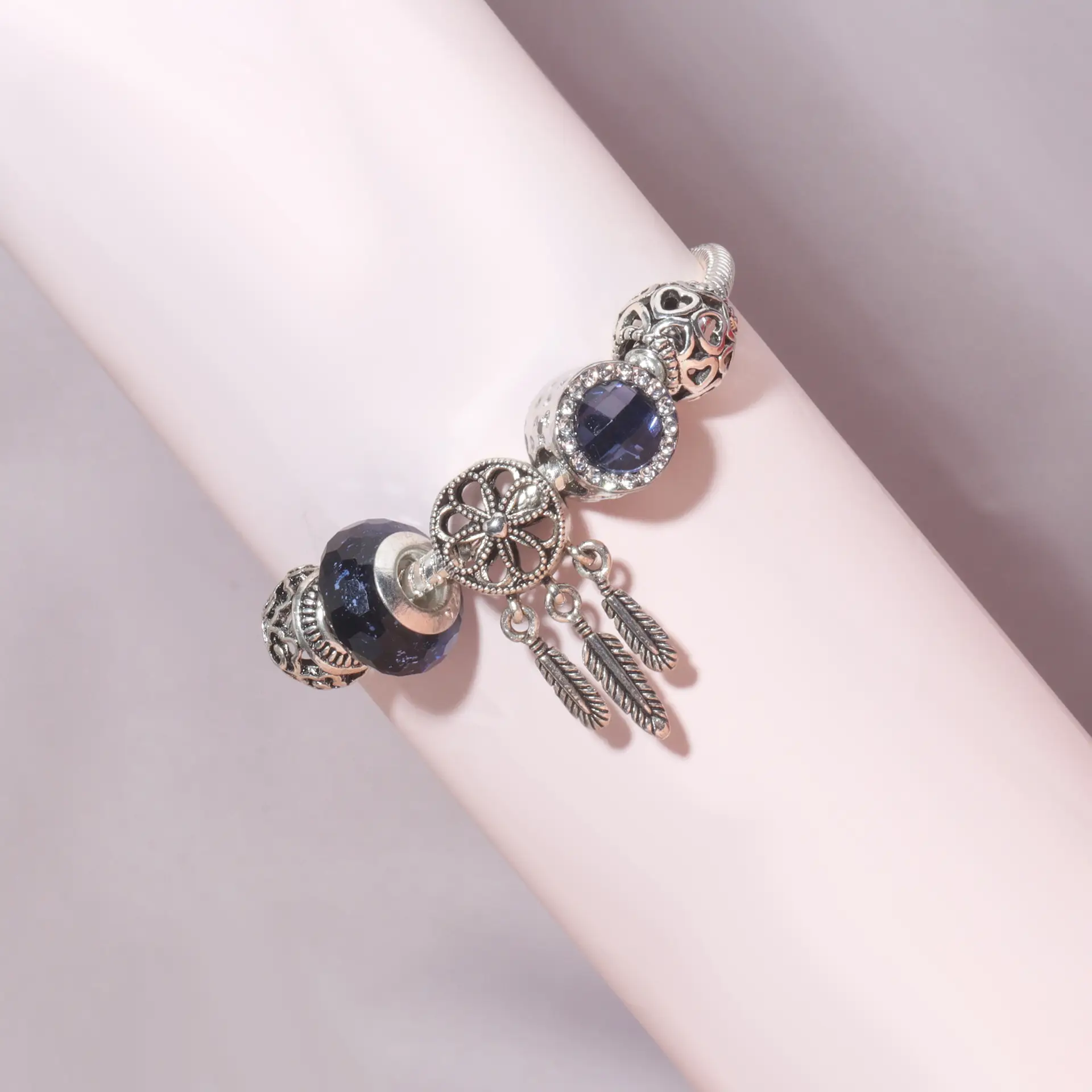 Dark Blue Cat's Eye Beaded Bracelet for Women β feature 6