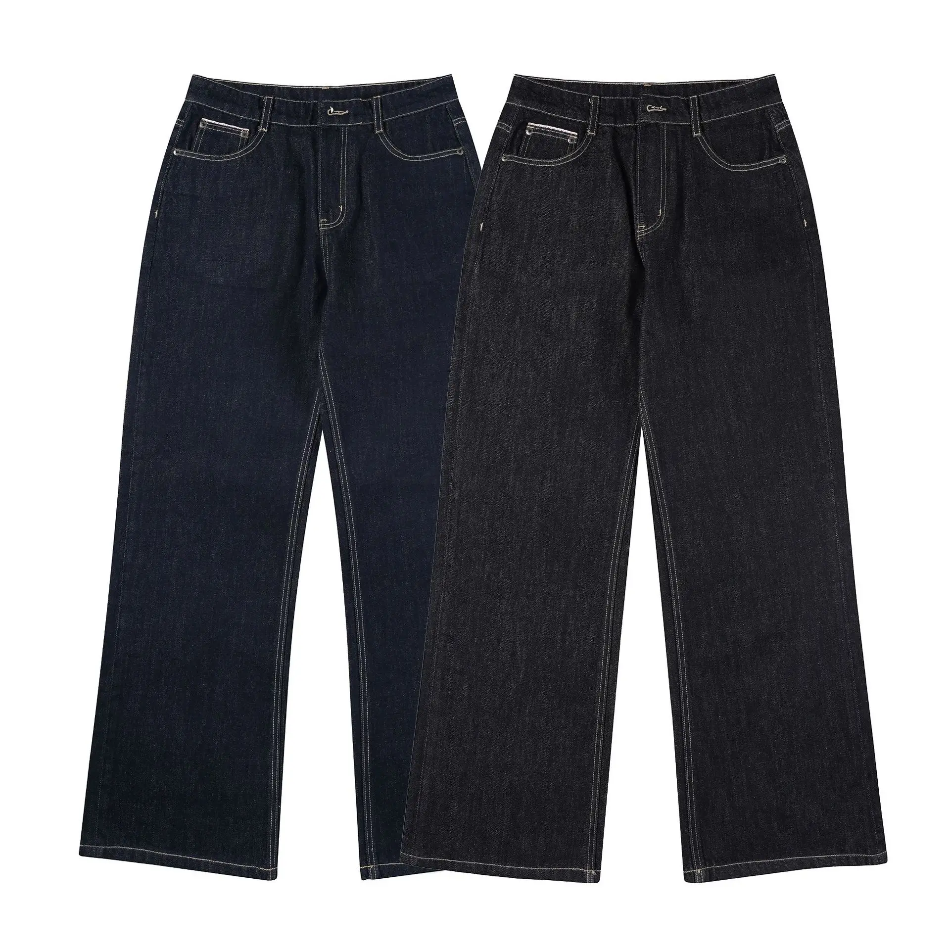 Dark Blue Wide Leg Jeans Unisex Baggy Style