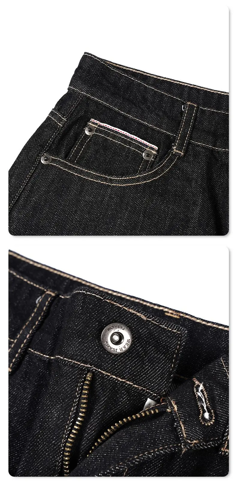 Dark Blue Wide Leg Jeans Unisex Baggy Style — feature 9