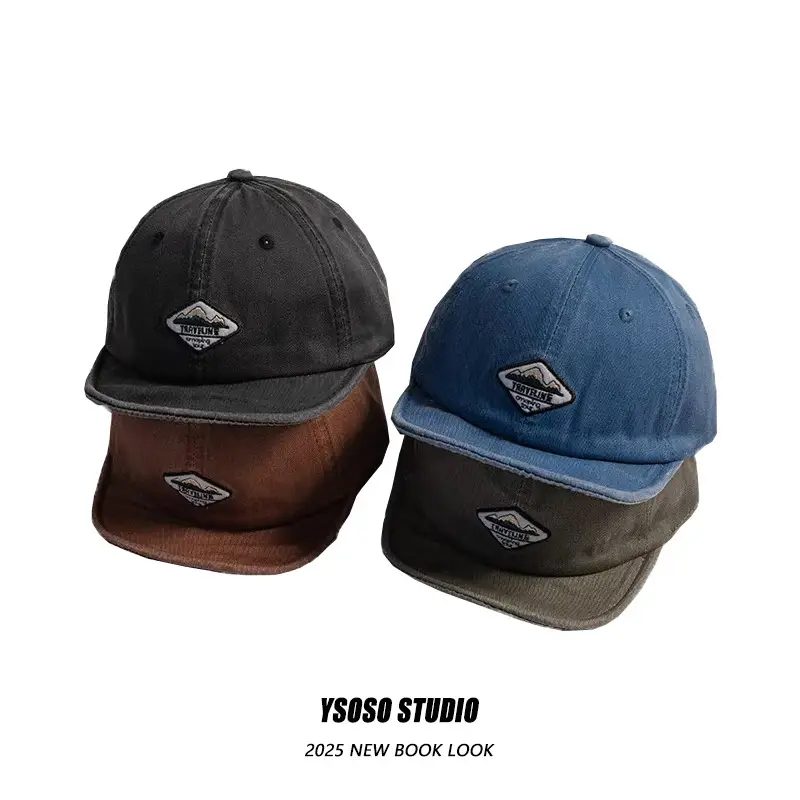 Men Washed Denim Brim Hat Blue 5-Pc Set