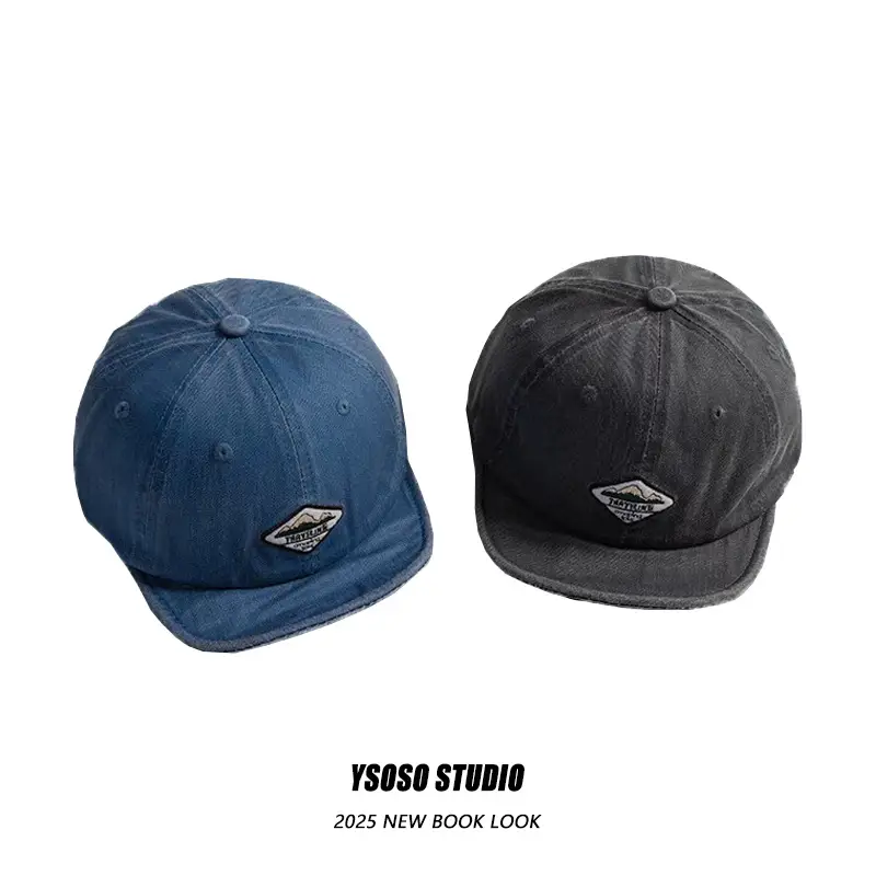 Men Washed Denim Brim Hat Blue 5-Pc Set