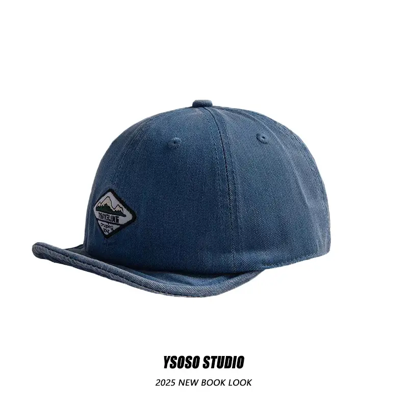 Men Washed Denim Brim Hat Blue 5-Pc Set — feature 6