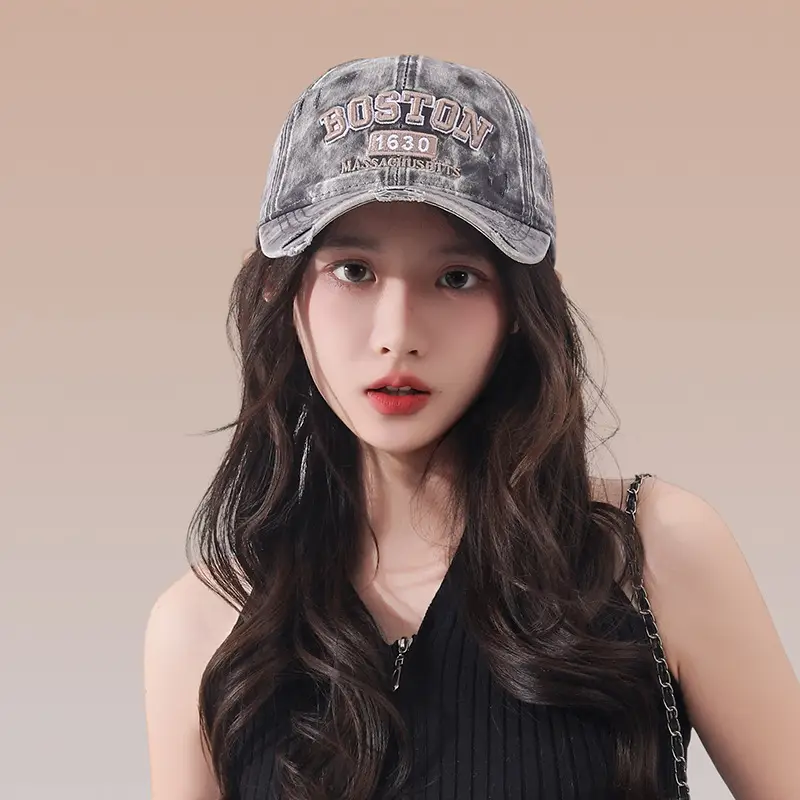 Women's Embroidered Baseball Cap with Duck Tongue Design - Image 7