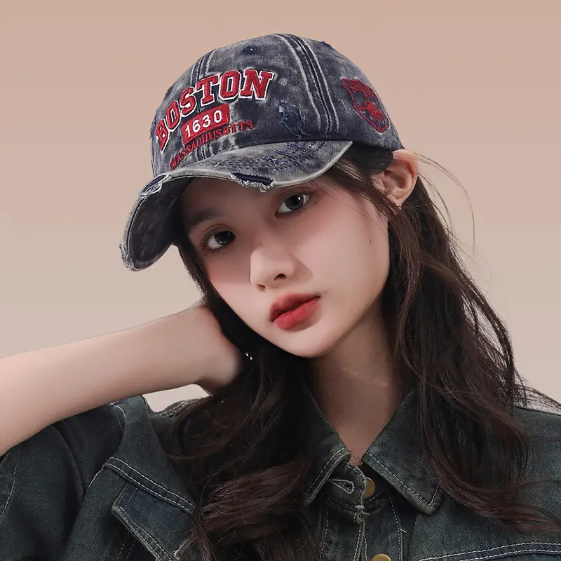 Women's Embroidered Baseball Cap with Duck Tongue Design - Image 2