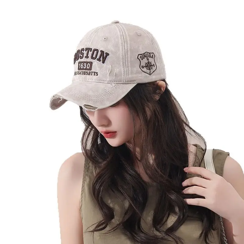 Women's Embroidered Baseball Cap with Duck Tongue Design - Image 8