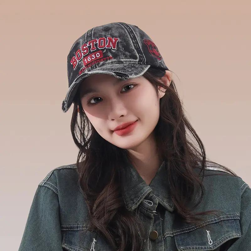 Women's Embroidered Baseball Cap with Duck Tongue Design — feature 14