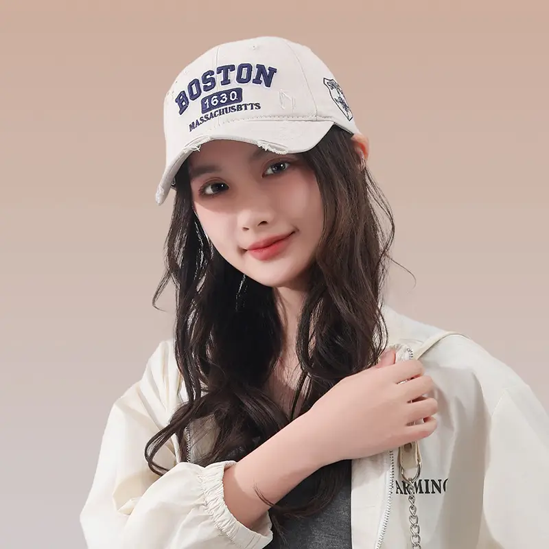 Women's Embroidered Baseball Cap with Duck Tongue Design — feature 6