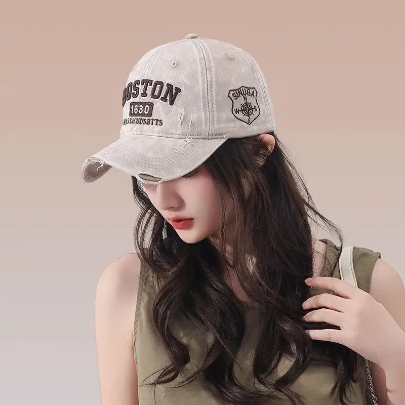 Women's Embroidered Baseball Cap with Duck Tongue Design - Image 3
